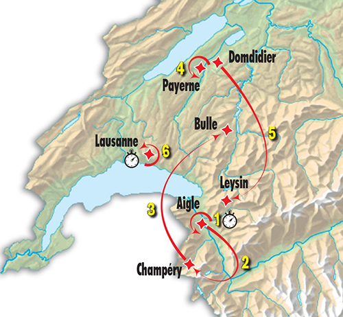 2017 Tour de Romandie map